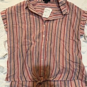 Sanctuary tie front striped top m